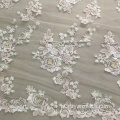 Tecido de noiva de luxo frisado Handwork flor